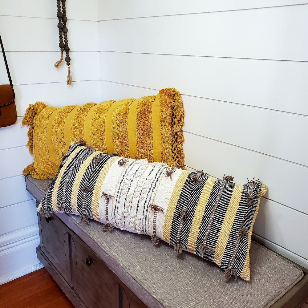 DKNY Boho Lumbar Decorative Throw Pillow Set x 2